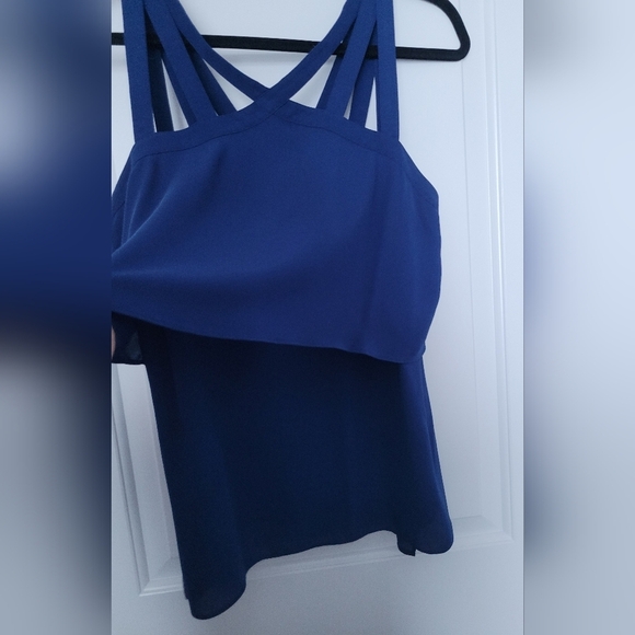 BCBGMAXAZRIA Women's Juliya Tiered Strappy Tank Top Blouse Purple Size Small - Picture 5 of 12